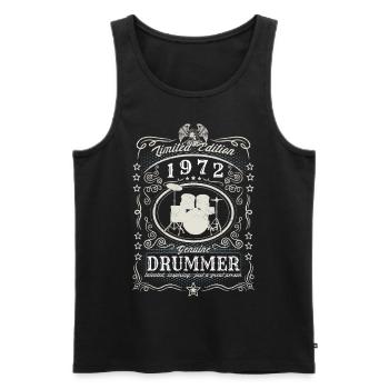 Vintage 1972 Drummer Geburtstag Geschenk Hobby - Männer Premium Bio Tank Top - Schwarz - Vorne - Michal (187cm)