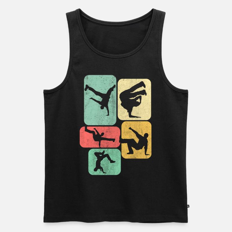 Retro Breakdance Breakdancer Tanzen - Männer Premium Bio Tank Top - Schwarz