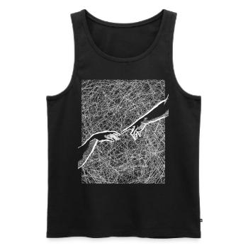 Art Academia Aesthetic Creation Of Adam Sketch Art - Men's Premium Organic Tank Top - black - Front - AI Model Male 178 light (178cm)