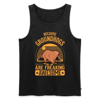 Murmeltier Groundhog Day Waldmurmeltier - Männer Premium Bio Tank Top - Schwarz - Vorne - AI Model Male 178 light (178cm)