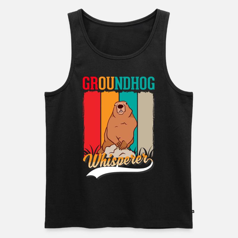 Murmeltier Flüsterer Groundhog Waldmurmeltier - Männer Premium Bio Tank Top - Schwarz
