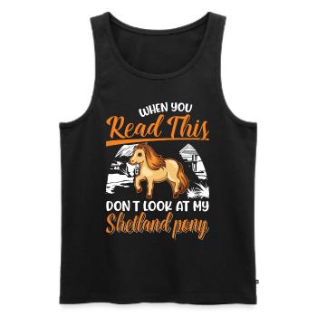 Shetland Pony Gift Shetty - Men's Premium Organic Tank Top - black - Front - Michal (187cm)