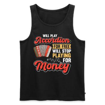 Akkordeon Polka Ziehharmonika Quetschkommode - Männer Premium Bio Tank Top - Schwarz - Vorne - AI Model Male 178 light (178cm)
