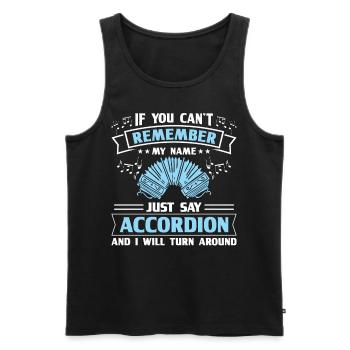 Akkordeon Polka Ziehharmonika Quetschkommode - Männer Premium Bio Tank Top - Schwarz - Vorne - AI Model Male 178 light (178cm)