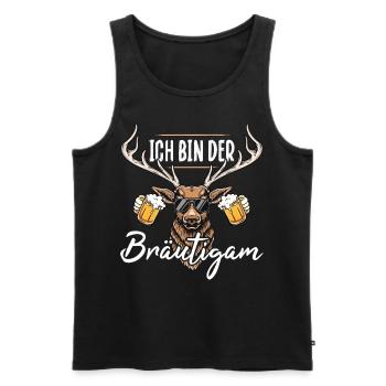 Männer JGA Bräutigam Polterabend T-Shirt Poltern - Männer Premium Bio Tank Top - Schwarz - Vorne - Michal (187cm)
