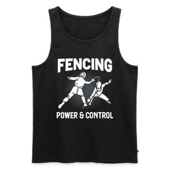 Fechten Kraft & Kontrolle Fechter - Männer Premium Bio Tank Top - Schwarz - Vorne - AI Model Male 178 light (178cm)