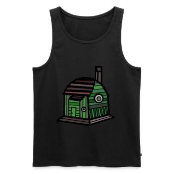 Maison de jardin maison maison de maison de vie construire propriété - Débardeur bio Premium Homme - noir - Devant - Michal (187cm)