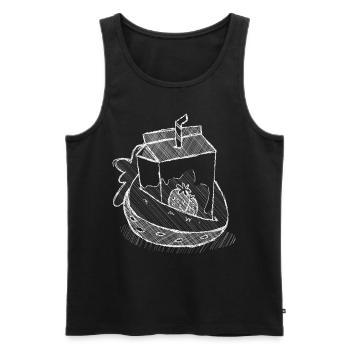 Art Academia Aesthetic Kawaii Strawberry Milk - Men's Premium Organic Tank Top - black - Front - AI Model Male 178 light (178cm)