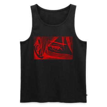 Art Academia Aesthetic Japanese Anime Boy Eye - Men's Premium Organic Tank Top - black - Front - AI Model Male 178 light (178cm)