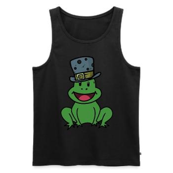 Emotionen Gefühle Kröte Frosch Quark Kinder happy - Männer Premium Bio Tank Top - Schwarz - Vorne - AI Model Male 178 light (178cm)
