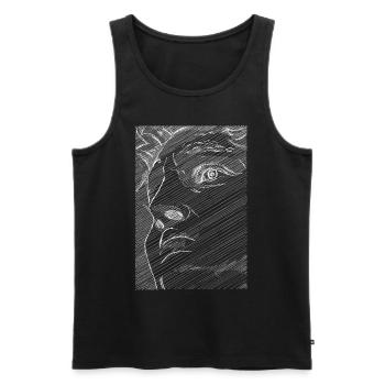Art Academia Aesthetic David Face Michelangelo - Männer Premium Bio Tank Top - Schwarz - Vorne - AI Model Male 178 light (178cm)