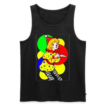 Clowncore Esthétique Anime Girl Party Clown - Débardeur bio Premium Homme - noir - Devant - Michal (187cm)
