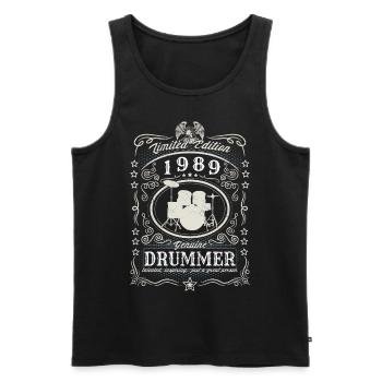 Vintage 1989 Drummer Geburtstag Geschenk Hobby - Männer Premium Bio Tank Top - Schwarz - Vorne - Michal (187cm)