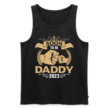 Bald Papa 2023 - Männer Premium Bio Tank Top - Schwarz - Vorne - AI Model Male 178 light (178cm)