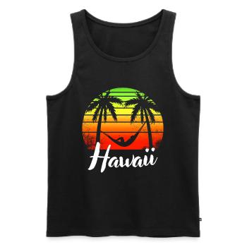 Tropical Palms Summer Gift Retro Hawaii - Débardeur bio Premium Homme - noir - Devant - Michal (187cm)
