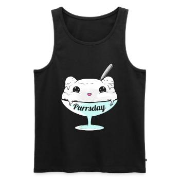 Yummy Cat Ice Cream On Purssday - Männer Premium Bio Tank Top - Schwarz - Vorne - Michal (187cm)