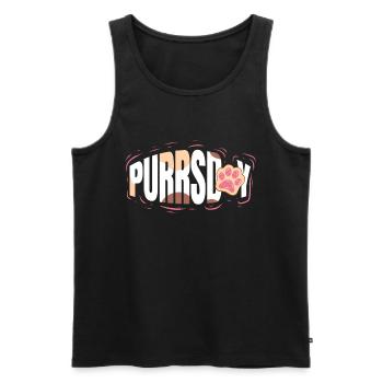 Logo Purrsday With Cat Paw On Purrsday - Männer Premium Bio Tank Top - Schwarz - Vorne - AI Model Male 178 light (178cm)