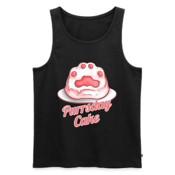 Sweet Cat Paw Birthday Cake On Purrsday - Men's Premium Organic Tank Top - black - Front - Michal (187cm)
