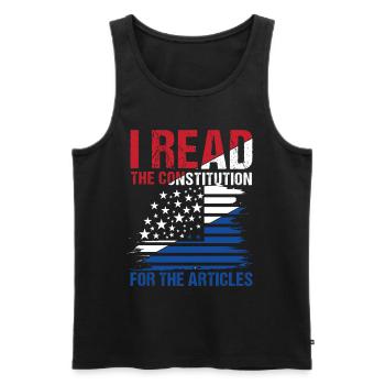 I Read The Constitution For The Articles - Männer Premium Bio Tank Top - Schwarz - Vorne - Michal (187cm)