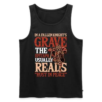 Fallen Knight Rust in Peace Rüstung Ritter Rost - Männer Premium Bio Tank Top - Schwarz - Vorne - AI Model Male 178 light (178cm)