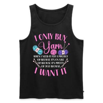 Knitting Knitter I Only Buy Yarn - Männer Premium Bio Tank Top - Schwarz - Vorne - Michal (187cm)