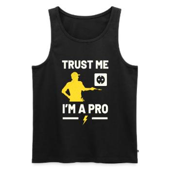 Ich Bin Ein Profi Handwerker Lustiges Elektriker - Männer Premium Bio Tank Top - Schwarz - Vorne - Michal (187cm)