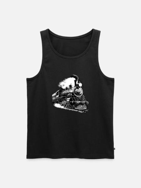 Vintage Steam Locomotive Train Railway Lover - Men's Premium Organic Tank Top - black