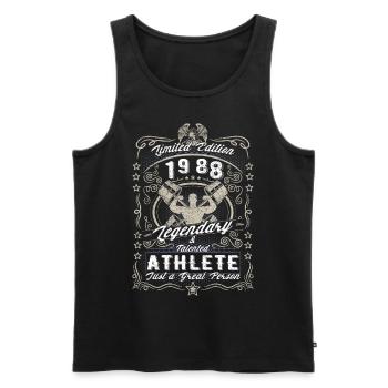 Vintage 1988 Fitness Anniversaire Cadeau Hobby - Débardeur bio Premium Homme - noir - Devant - Michal (187cm)
