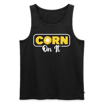 Corn on it - Men's Premium Organic Tank Top - black - Front - AI Model Male 178 light (178cm)
