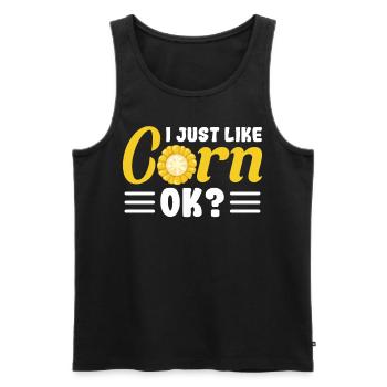 I just like Corn ok? - Men's Premium Organic Tank Top - black - Front - Michal (187cm)