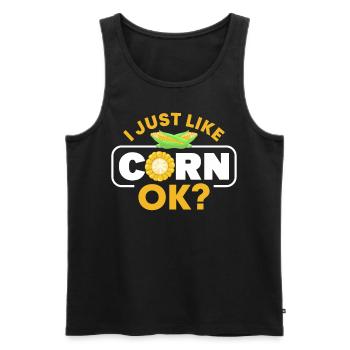 I just like Corn ok? - Men's Premium Organic Tank Top - black - Front - Michal (187cm)