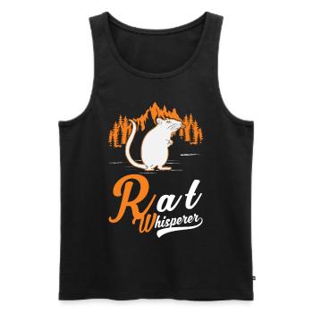 Ratten Flüsterer Hausratte Rattenbesitzer - Männer Premium Bio Tank Top - Schwarz - Vorne - AI Model Male 178 light (178cm)