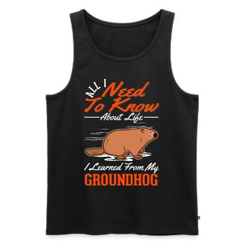 Marmot Groundhog Day Forest Marmot - Men's Premium Organic Tank Top - black - Front - AI Model Male 178 light (178cm)