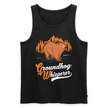 Murmeltier Flüsterer Groundhog Waldmurmeltier - Männer Premium Bio Tank Top - Schwarz - Vorne - AI Model Male 178 light (178cm)