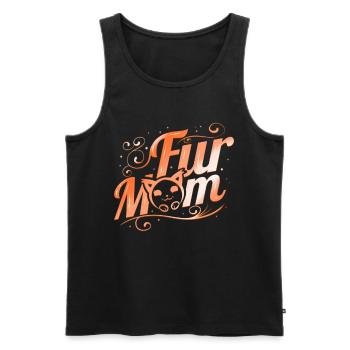 Fluffy Cat Fur Mom On Purrsday - Men's Premium Organic Tank Top - black - Front - AI Model Male 178 light (178cm)