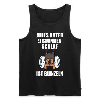 Unter 9 Stunden Schlaf ist Blinzeln Schäferhund - Männer Premium Bio Tank Top - Schwarz - Vorne - Michal (187cm)