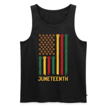 Juneteenth Freedom 19th June Black History Month - Men's Premium Organic Tank Top - black - Front - AI Model Male 178 light (178cm)