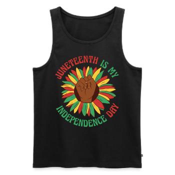 Juneteenth Freedom 19th June Black History Month - Men's Premium Organic Tank Top - black - Front - AI Model Male 178 light (178cm)