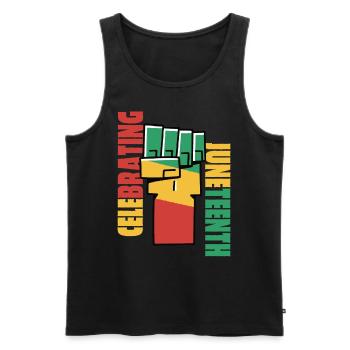 Juneteenth Freedom 19th June Black History Month - Men's Premium Organic Tank Top - black - Front - AI Model Male 178 light (178cm)
