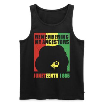 Juneteenth Freedom 19th June Black History Month - Men's Premium Organic Tank Top - black - Front - AI Model Male 178 light (178cm)