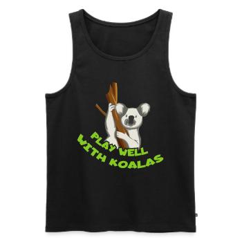 Playing well with other koala lovers animal koala - Men's Premium Organic Tank Top - black - Front - Michal (187cm)