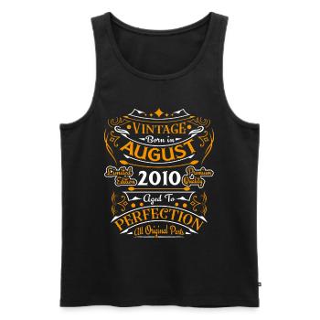 August 2010 Vintage Geburtstag Geschenkidee - Männer Premium Bio Tank Top - Schwarz - Vorne - Michal (187cm)