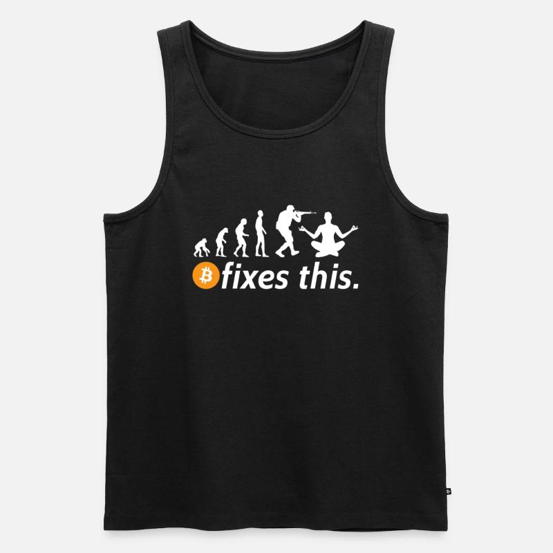 Bitcoin fixes this - Männer Premium Bio Tank Top - Schwarz