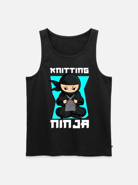 Knitting Knitter Ninja Knitting - Men's Premium Organic Tank Top - black
