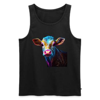 cows farmer farmer cow lover funny cow - Men's Premium Organic Tank Top - black - Front - Michal (187cm)