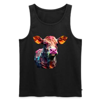 cows farmer farmer cow lover funny cow - Men's Premium Organic Tank Top - black - Front - Michal (187cm)
