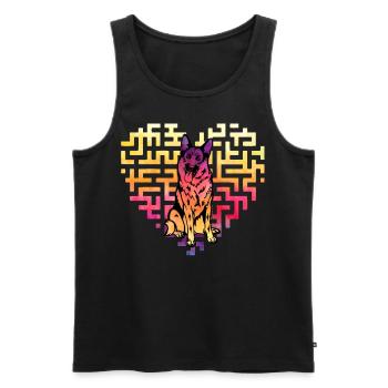 Deutscher Schäferhund - Männer Premium Bio Tank Top - Schwarz - Vorne - Michal (187cm)
