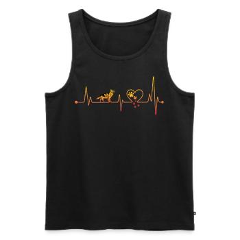 German Shepherd Heartbeat - Men's Premium Organic Tank Top - black - Front - Michal (187cm)