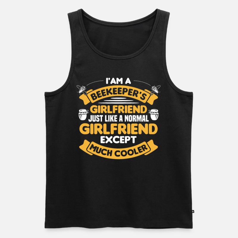 Beekeeper's Girlfriend except much - Männer Premium Bio Tank Top - Schwarz