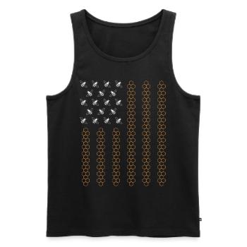 Beekeeper Flag - Männer Premium Bio Tank Top - Schwarz - Vorne - Michal (187cm)